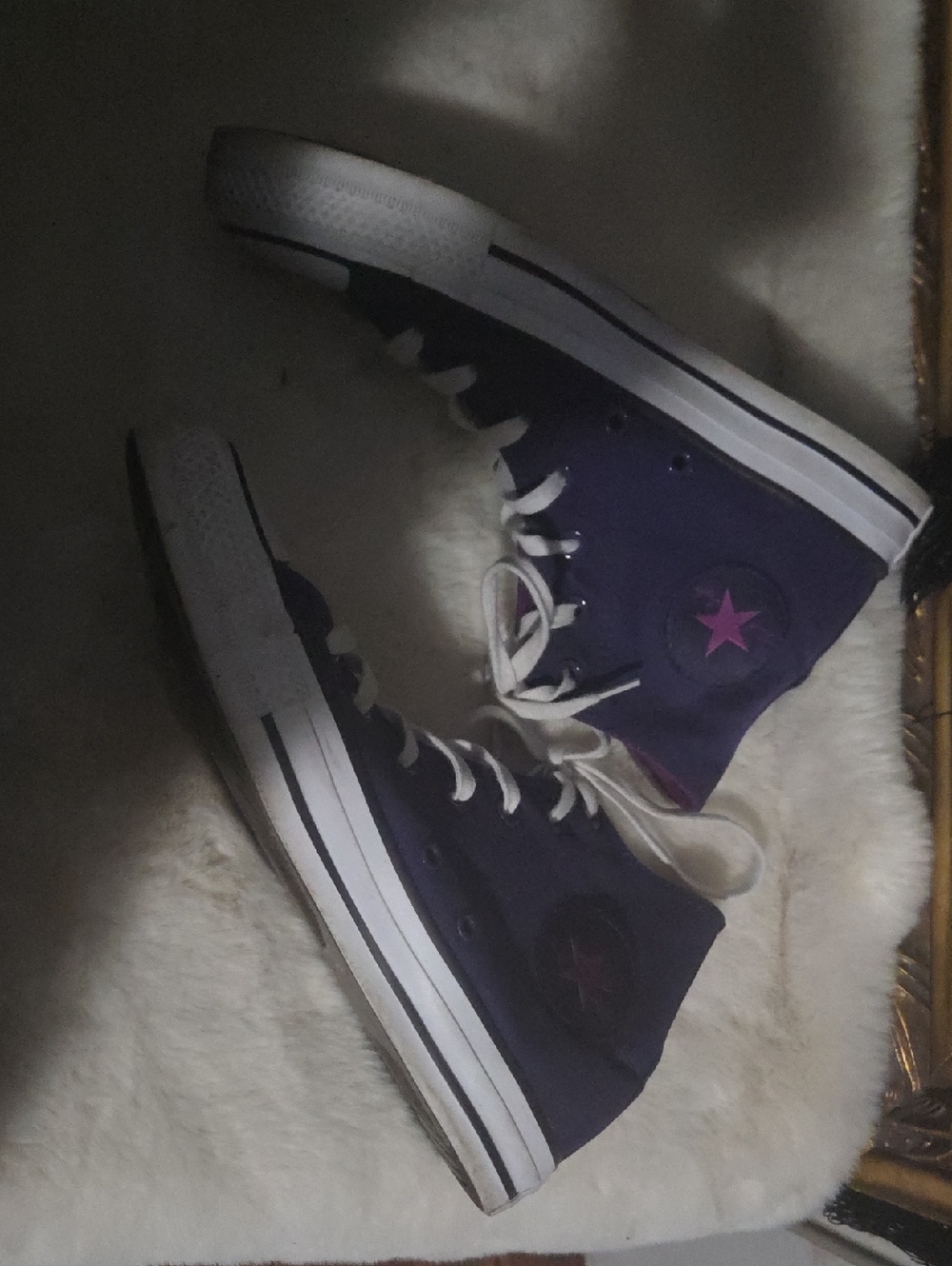 Converse Purple High-Top Sneakers with Pink Star Accent